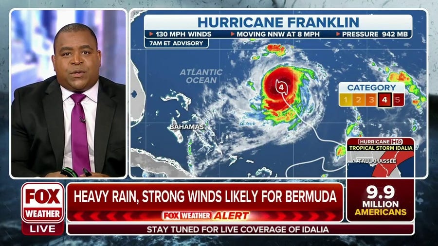 Franklin intensifies into category 4 hurricane