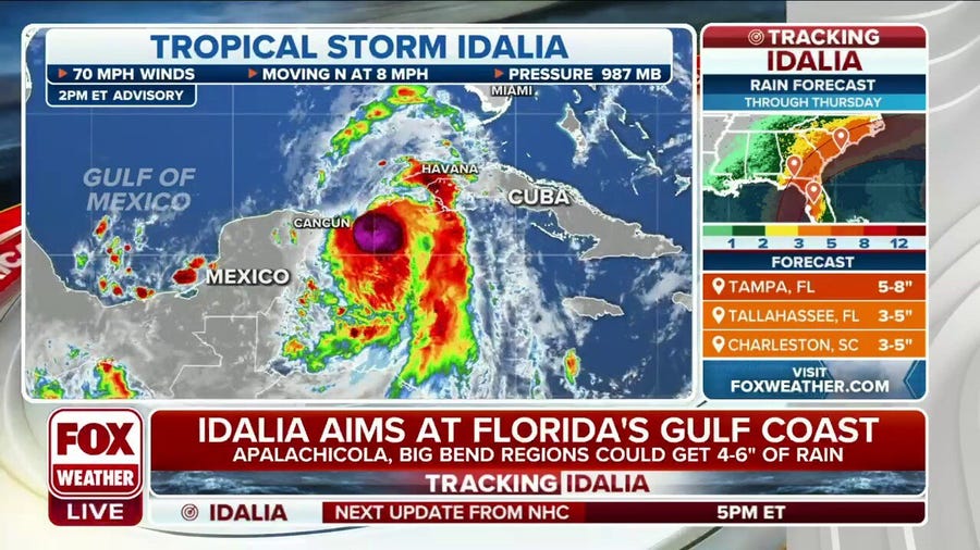 Idalia strengthens as it takes aim at Florida's Gulf Coast