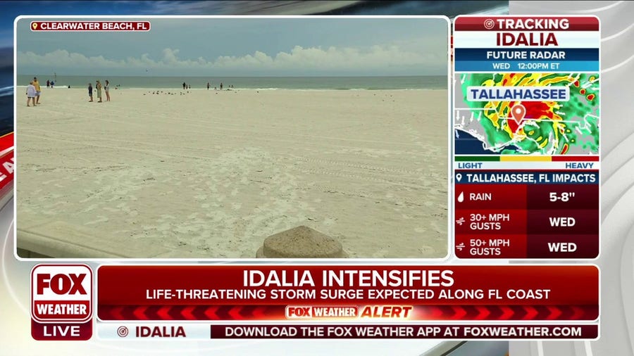 Idalia intensifies, expected to produce life-threatening storm surge