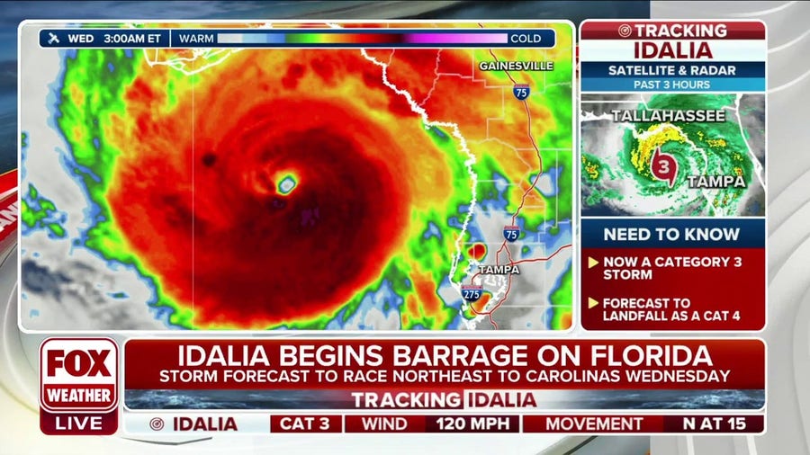 Hurricane Idalia continues to strengthen hours ahead of Florida landfall