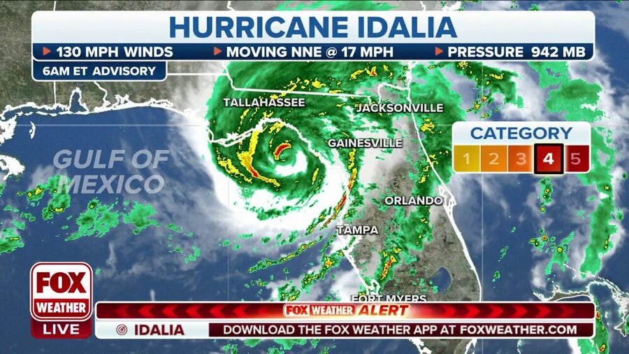 Hurricane Idalia maintains Category 4 strength ahead of Florida landfall