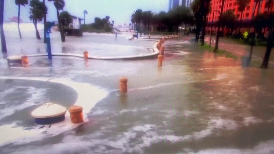 Idalia storm surge flooding in Clearwater Beach