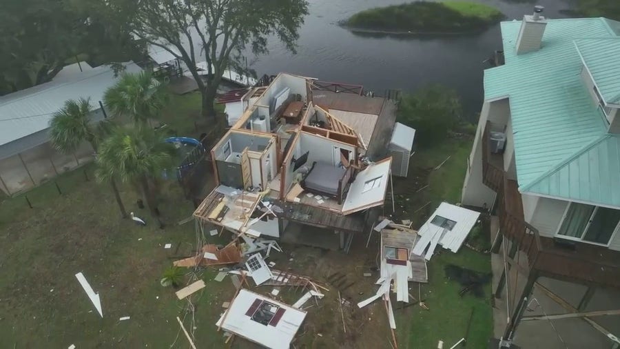 Watch: Drone video gives bird's-eye view of destruction left behind after Hurricane Idalia