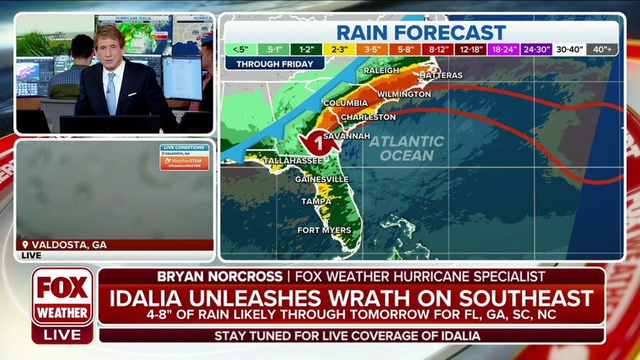 Hurricane Idalia maintains hurricane strength moving across Georgia