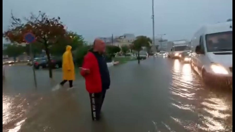 Watch: Greek mayor unleashes frustration with drivers on flooded roads