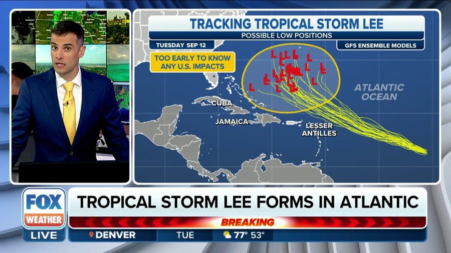 Tracking Tropical Storm Lee, newly formed in the Atlantic