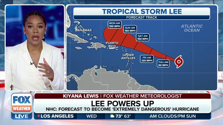 Tropical Storm Lee powers up it approaches hurricane strength