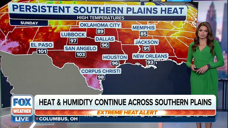 Heat, humidity continue across Southern Plains