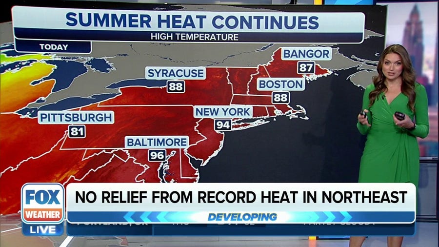 No relief from record heat in Northeast