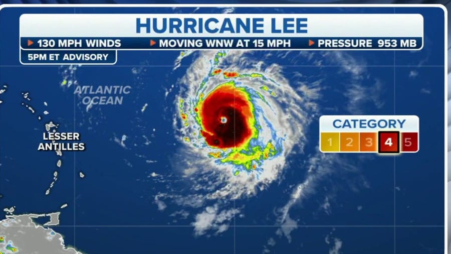 Hurricane Lee strengthens to Category 4 storm