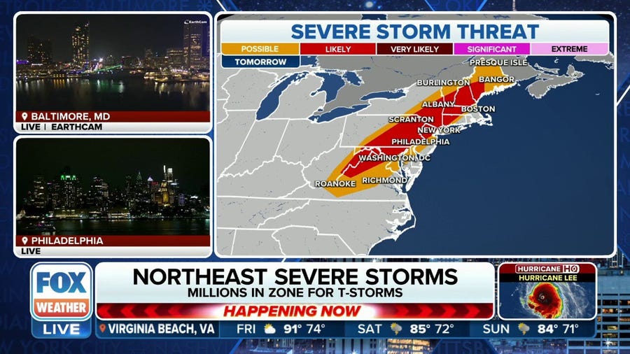 Severe storms target Northeast, I-95 corridor on Friday