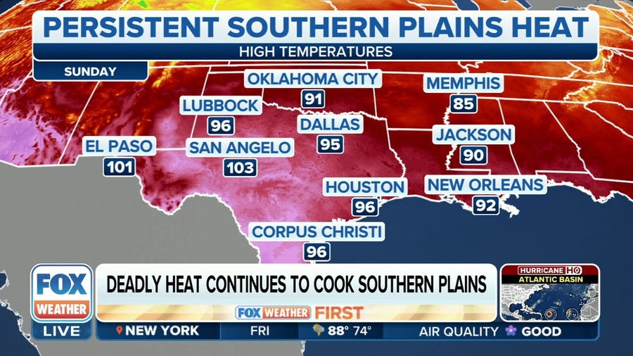 Deadly heat continues to cook Southern Plains