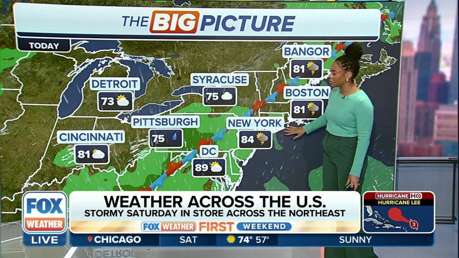 Stormy Saturday in store across Northeast