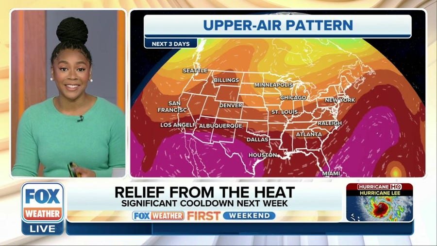 Sweet relief on way from hot, humid air lingering along East Coast, Southern Plains
