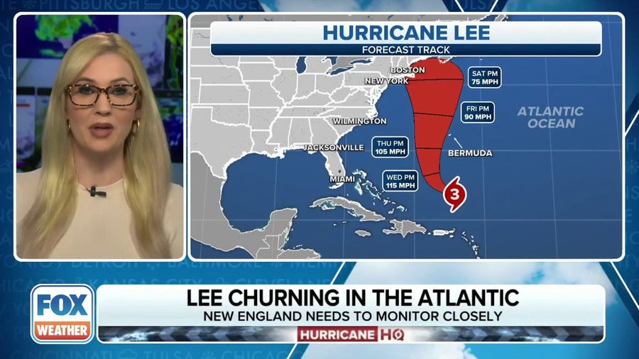 Hurricane Lee remains Category 3 hurricane Monday night
