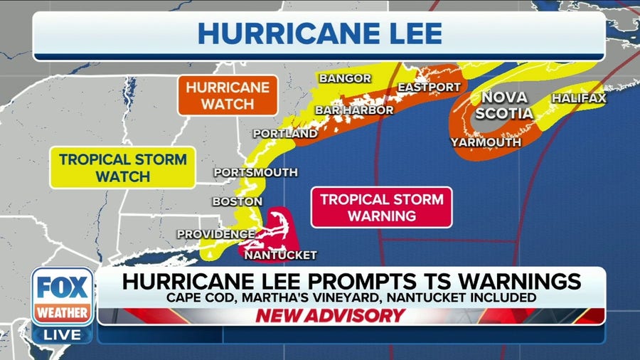 Tropical Storm Warning issued in Massachusetts as Hurricane Lee continues to move closer to New England