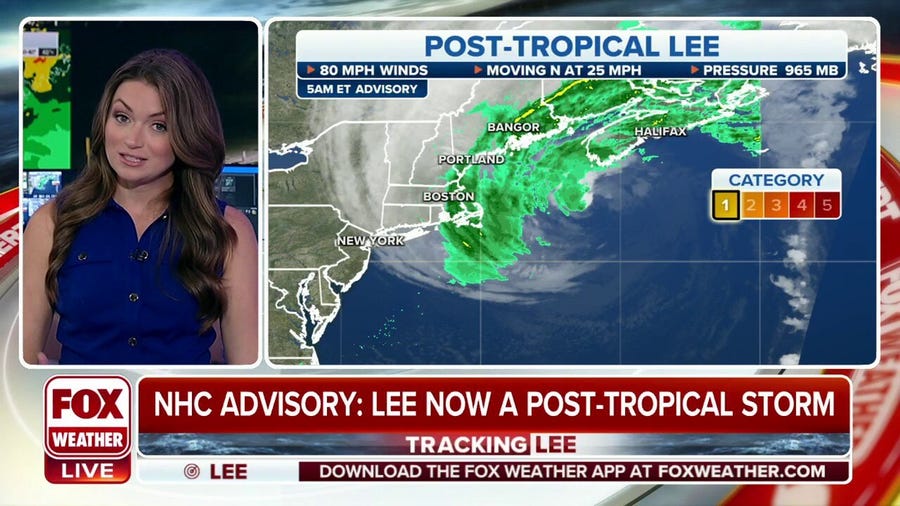 Lee becomes post-tropical storm as it approaches Nova Scotia