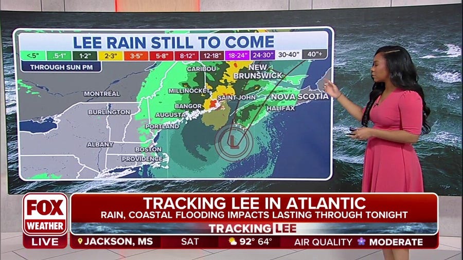 Lee hitting New England with rain, damaging winds and rough surf
