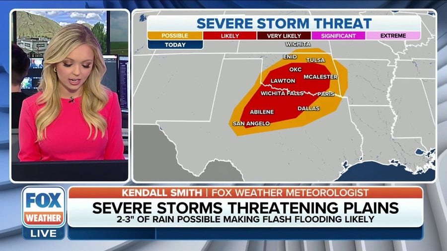 Severe storms threaten Plains with flash flooding likely