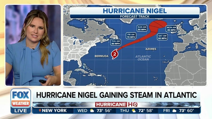 Hurricane Nigel gaining strength in Atlantic