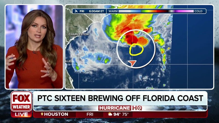 Potential Tropical Cyclone Sixteen brewing off Florida coast