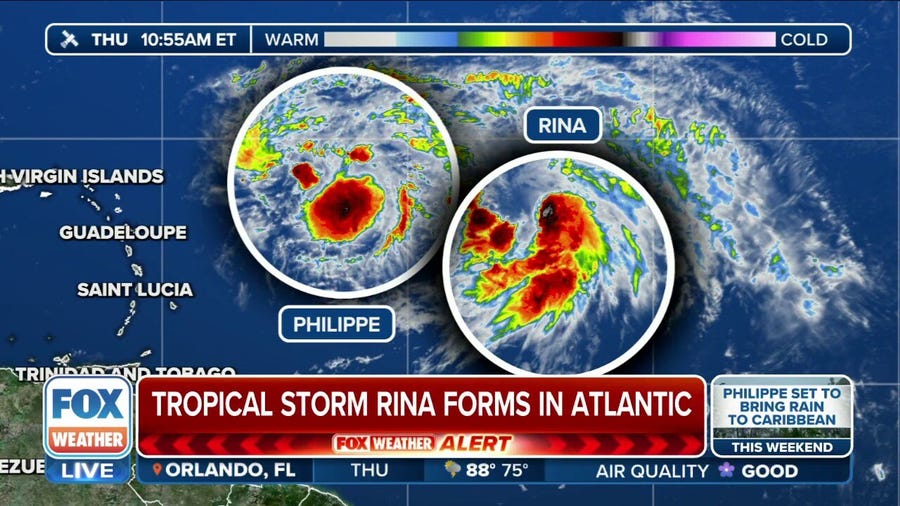 Tropical Storm Rina forms, joins Tropical Storm Philippe in the Atlantic