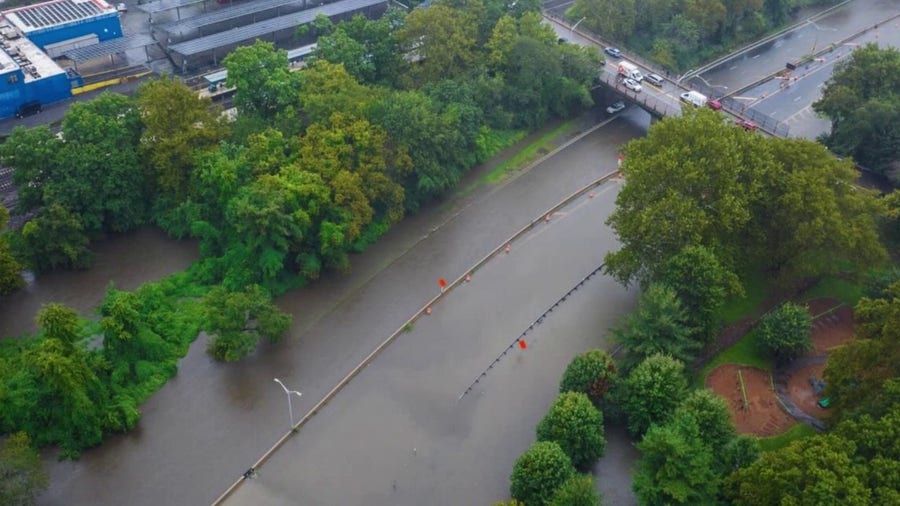 Drone video shows extent of flooding across New York