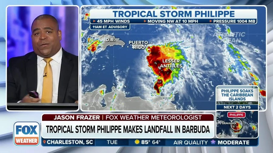 Tropical Storm Philippe passing British Virgin Islands