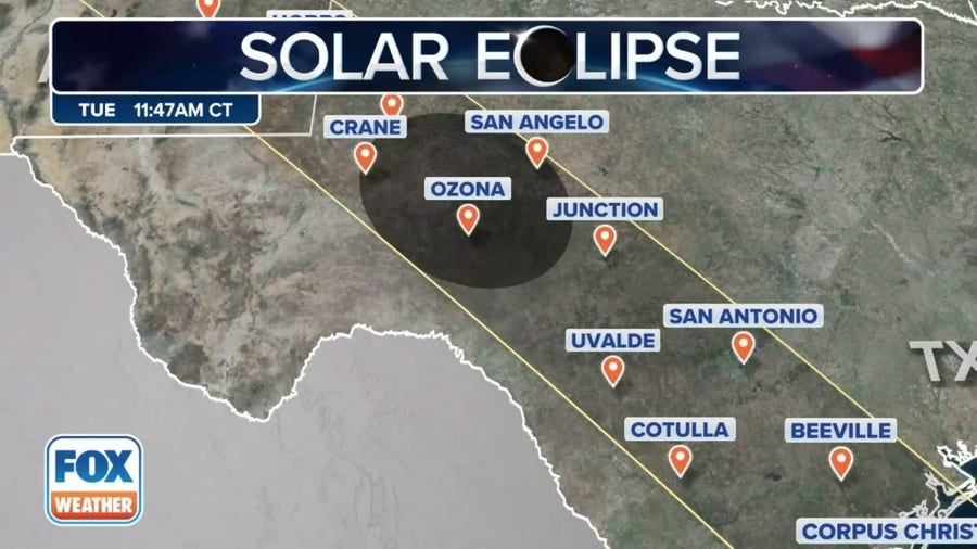 Saturday's annular solar eclipse path