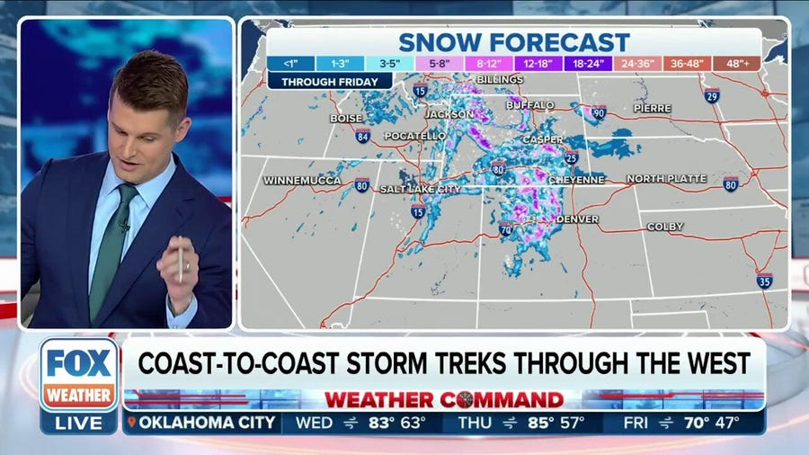 Heavy snow expected in the Rockies as coast-to-coast storm sweeps across US