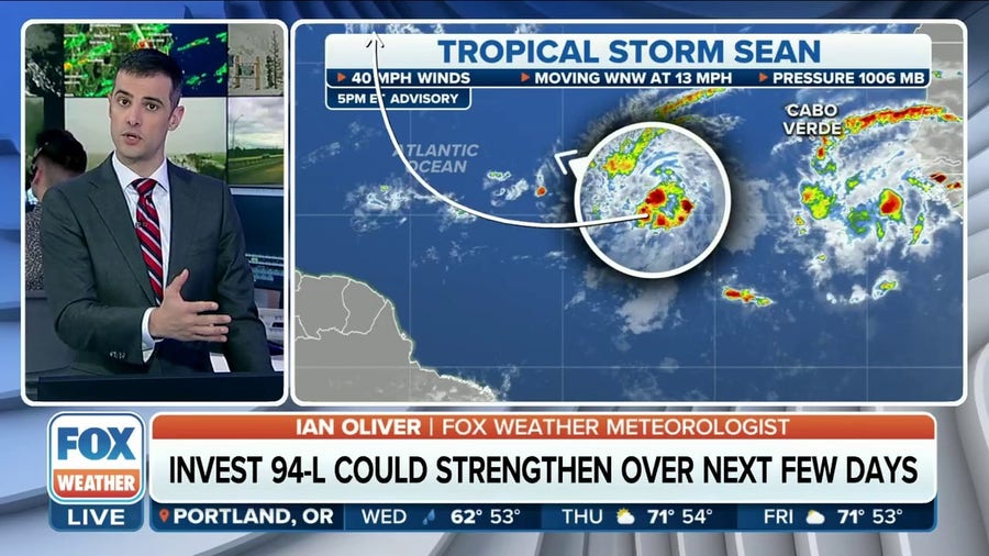 Tropical Storm Sean develops in eastern Atlantic