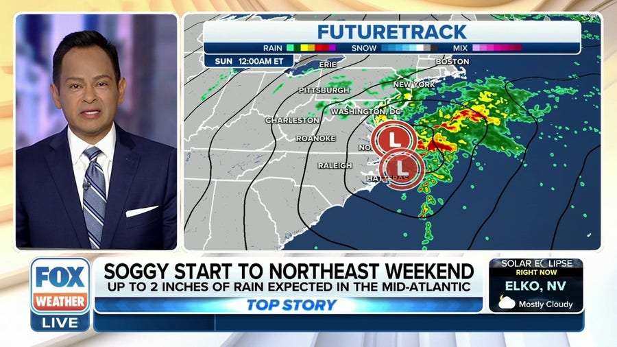 Coast-to-coast storm to make for soggy Saturday in the mid-Altantic