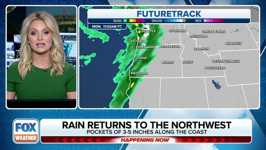 Storm systems to produce heavy rainfall over the Pacific Northwest