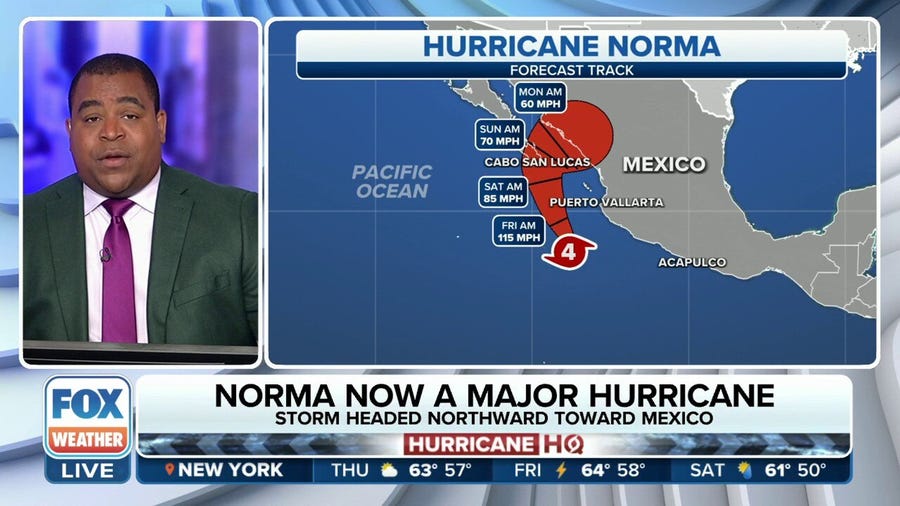 Norma now a major hurricane headed toward Mexico