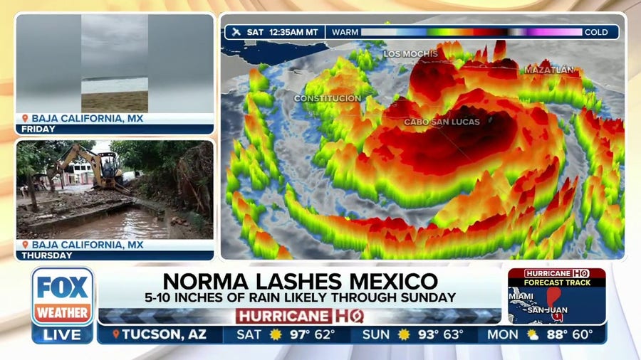 Norma lashes Mexico as storm surge likely to produce coastal flooding