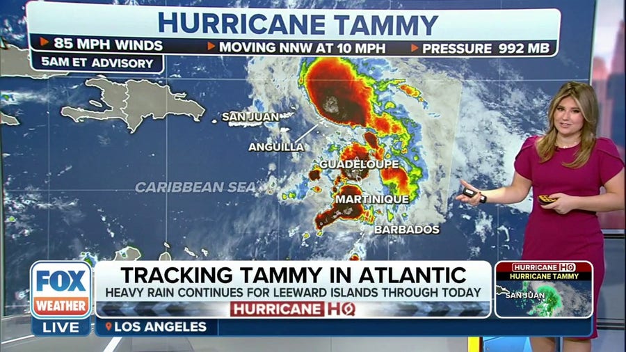 Hurricane Tammy makes landfall on Barbuda with high winds, heavy rain