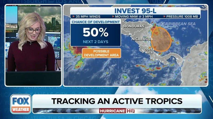 Invest 95L has 50-50 chance of developing into tropical depression or tropical storm