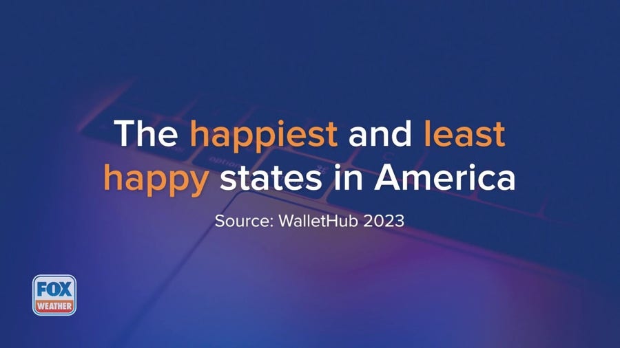What are the happiest and least happy states in the nation?