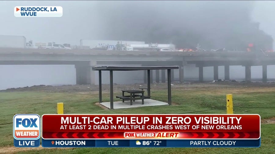 Crews continue to clear deadly super fog crash in Louisiana