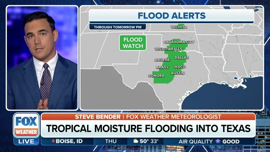 Tropical rains lead to Texas flash flooding