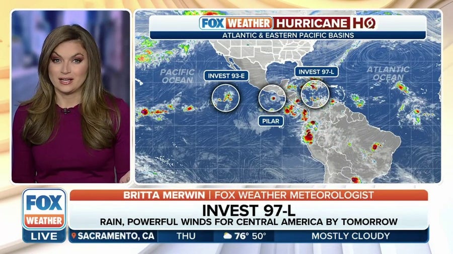 Invest 97L to bring rain, powerful winds for Central America by Friday