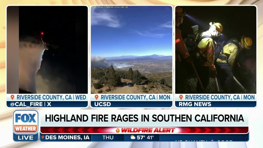 Deadly Highland Fire in California burns nearly 2,500 acres