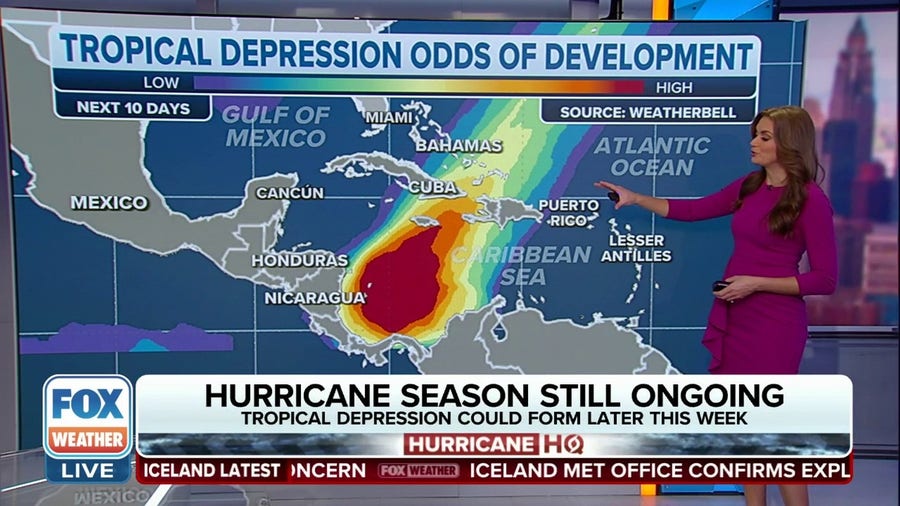 Tropical depression likely to form in Caribbean Sea late this week