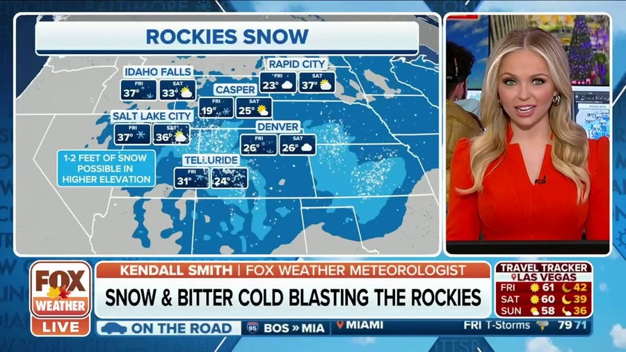 Snow, bitter cold blasting Rockies, Plains