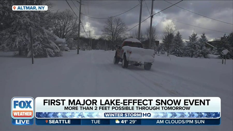 Snow continues to pile up as lake-effect snowstorm continues blasting Great Lakes region