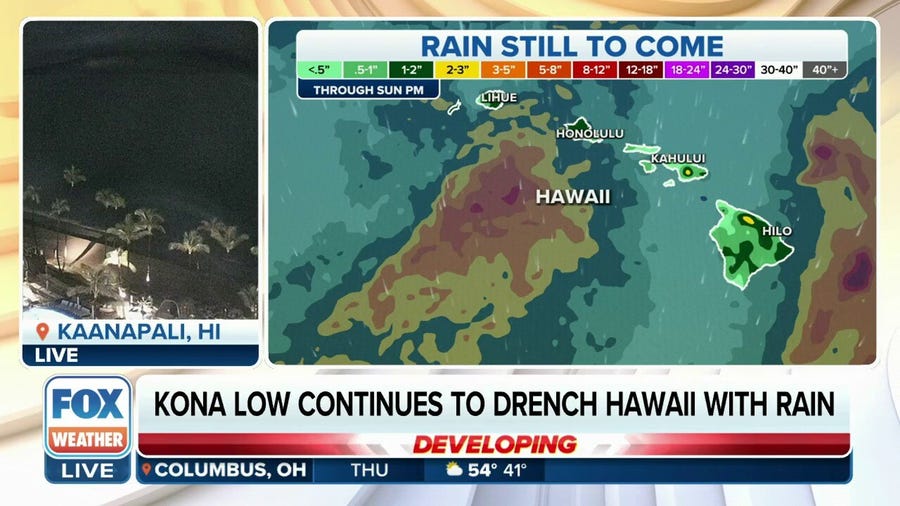 Kona Low continues to drench Hawaii with rain