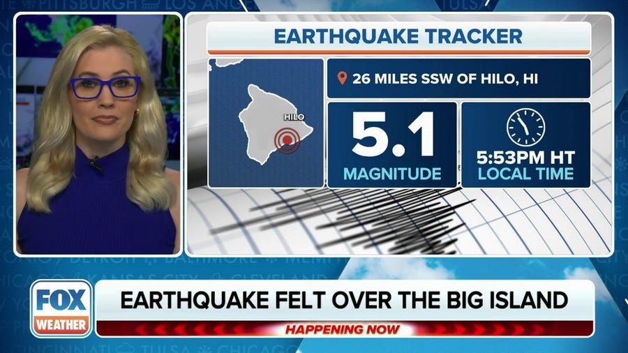 Magnitude 5.1 earthquake rattles Hawaii on Monday