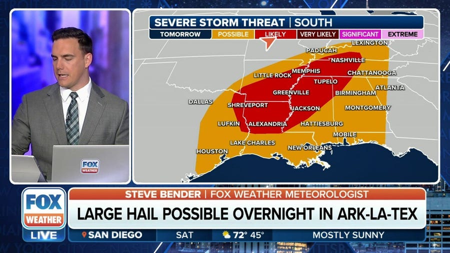 Severe weather threatens South tonight and into weekend