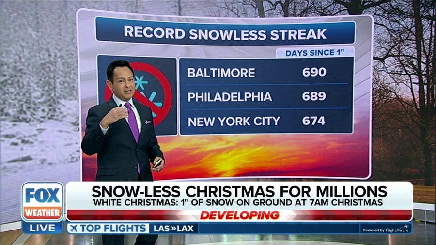 Millions likely to have snow-less Christmas as only 17% of US covered in snow