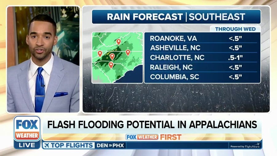 2-3 inches of rain likely in western Carolinas, Virginia